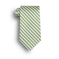 Lime Green/White Saville Stripe Polyester Tie